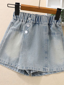 Girls Denim Shorts Summer Fashion Thin Version Kids Pants Skirt Elastic Waist Casual Loose Fit Cool Feeling Short Dresses