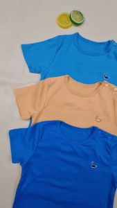 BABY HAI Iris & Aurora Set - Setelan Kancing Pundak Polos Baju Pendek Celana Pendek