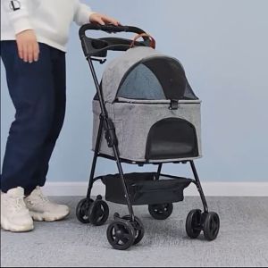 Bello SP02F2K รถเข็นสัตว์เลี้ยง 4 ล้อ น้ำหนักเบา ถเข็นสูงและสูง 3in1 กระเป๋าในรถแบบแยก
