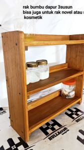 RAK KAYU 3 SUSUN KAYU JATI/RAK NOVEL KAYU/RAK KOSMETIK 3 SUSUN MURAH
