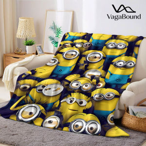Cut cartoon M-Minions-s Flannel Blanket Warm Soft Halloween Christmas Couch Warm Cozy Decorative Decor Gift for All Season
