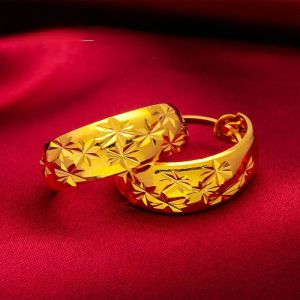 Elegant Gold Simulated Sand Gold Earrings for Mom Suitable for Middle-Aged And Elderly Women Fashionable Ethnic Style Jewelry