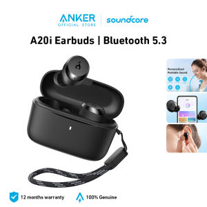 Soundcore by Anker A20i True Wireless Earbuds Bluetooth 5.3 App Customized Sound 28H Long Playtime Water-Resistant 2 Mics for AI Clear Calls Single Earbud Mode