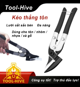 Tool-Hive Kéo Cắt Tôn Mỏ Nghiêng 45 Độ 10"/270mm Kìm Cắt Tôn Thép Không Gỉ Siêu Bền