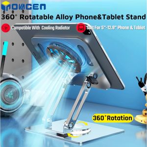 INOVAGEN Tablet Stand Phone Holder 360° RotationTablet Radiator CompatibleFoldable Aluminum Tablet Stand Phone Holder from 4.7 to 12.9Height Adjustable Desk Holder