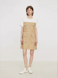 URLAZH | Light Industrial Style Pseudo Two-Piece Short Sleeve Dress