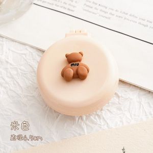 Sisir Cermin Bulat Model Lipat Kaca / Sisir Travelling 2in1 Motif Lucu