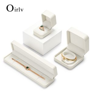 Oirlv Jewelry Box Jewelry Organizer Ring Earrings Necklace Pendant Bracelet Storage Box Packaging Box Gift Case for Wedding