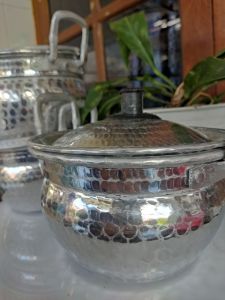 panci perebus panci sayur mini dengan tutup diameter 16 cm unik tebal tahan karat bahan alumunium asli