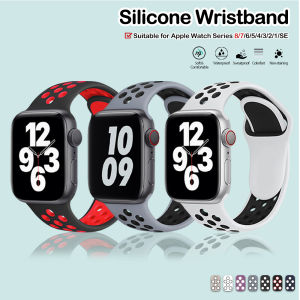 For Apple Watch Strap 49mm 45mm 44mm 42mm 40mm 41mm 38mm Apple Watch Strap iwatch series se 8/7/6/5/4/3/1/2 For Men Women Soft Silicone Breathable Sports Replacement Wristband + Various Styles