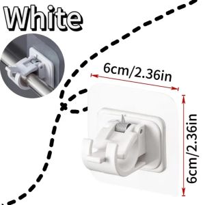 2/4/6pcs Adjustable Curtain Rod Clip Self Adhesive Clamp Hook Curtain Holder Wall Bracket Holder Nail-Free Wall Hanging Clip