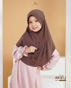 Jilbab hijab bergo krudung couple anak SD TK 5 6 7 8 tahun wanita terbaru new terlaris terkini modern kekinian murah viral 2024 Arrafi AR 812 kids daily simple best seller adem cantik kepang pet antem bahan stella cantik bayar di tempat COD gratis ongkir