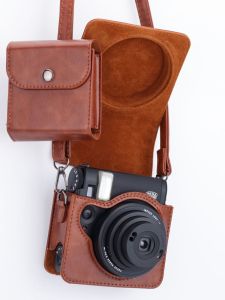 Fuji Instax Mini99 Camera Case Transparent Protective Cover Vintage Leather Bag Perfect Fit for 12/90 Cameras Film Photography