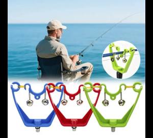 Double Bell Fishing Rod Holder for Night & Sea Fishing Dual Alarm Indicator Rod Holder for Carp-Focused Fishing Accessories