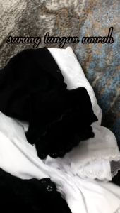 Raisma - Sarung Tangan Umroh Haji Warna Putih & Hitam Bahan Katun