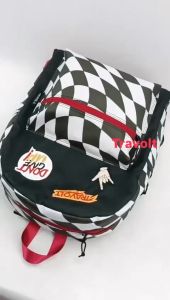 Mini Backpack Patch - Checkerboard - Purple - Travolt - BORDIR - Tas Ransel Laptop - gemblok - Ungu - Sekolah