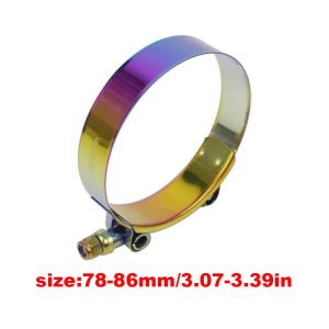 T-Bolt 45mm to 98mm Colorful Hose Clamp Clip Stainless Steel Adjustable Pipe Fix Clip Kit 1.75" to 3.5"