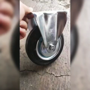 RODA 6" MATI RODA KARET mati HITAM 6 IN TROLI TROLLEY ETALASE 160mm 160 mm