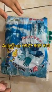 Bịch 12 Đôi găng tay lao động 158 phủ PU xanh găng tay xây dựng bốc xếp. Hàng dày dặn chống cắt tốt. (600g)