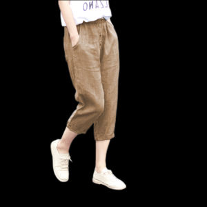 Quần Dài Cotton Lanh Cạp Cao Mùa Hè Quần Dài Thường Ngày Cho Nữ Quần Dài Cotton Lanh Mỏng Cổ Điển Đa Năng