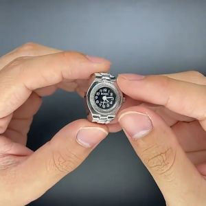Đồng hồ nhẫn đeo ngón tay út ngón trỏ ngón cái nhẫn đính đá nam nữ phong thủy mạ vàng đẹp