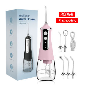 Máy Tăm Nước Nha Khoa Sạc USB 5 Đầu Phun 3 Chế Độ Bình Chứa 300ml Máy Rửa Miệng Di Động Cho Người Lớn
