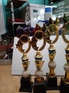 Piala Lomba Juara 1 2 3 4 (N0.7 BODY BIRU MARMER+RASER) "costum" FREE STICKER (BOLEH satuan)TERMASUK SETICKER DAN FREE DESIGN