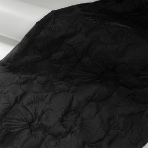 Vải Thêu Hoa Nổi Màu Đen Nguyên Chất Thân Thiện Với Làn Da Vải DIY Tự Làm Quần Áo Hanfu Váy Tay Dệt Kim Đồ Dùng Thủ Công