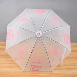 MOLORE | Semi-Transparent Milk Frosted Edges Sun and Rain Protection Long Handle Umbrella