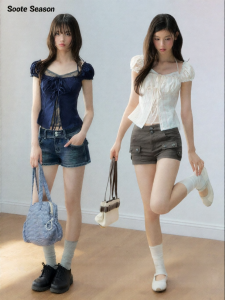 Soote Season | Design Lace Splicing Waist Cinching Blouse