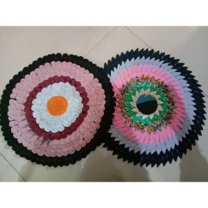 KESET KAIN BENTUK BULAT//KESET LANTAI KAIN