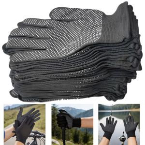 4/12/24PCS Cycling Gloves Anti-Slip Dots Knitted Gloves Light Weight Breathable Bike Gloves for Riding Hiking Driving Outdoors