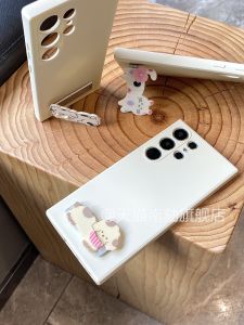 เคสโทรศัพท์ Samsung S25 Ultra แบบใสพร้อมขาตั้ง ป้องกันการตกหล่น น่ารัก เคสโทรศัพท์แบบซิลิโคน สำหรับ Samsung S25 Ultra S24U S23Plus S25 Edge