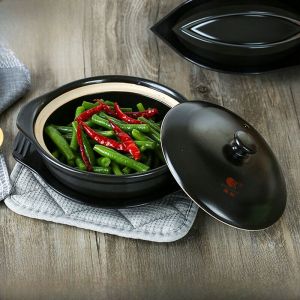 Kangshu Ceramic Clay Pot Yellow Braised Chicken Rice Cooking Utensil High Temperature Resistant Commercial Use Home Health Care