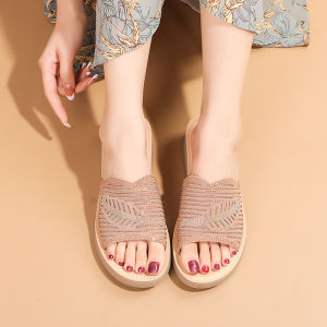 Yizuwang | Dép đế mềm thoải mái cho mẹ đi ngoài trời mùa hè chống trượt dép cao gót thoải mái cho phụ nữ trung niên và người cao tuổi