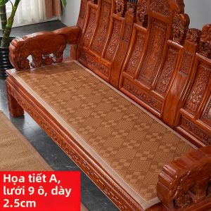 Đệm Ghế Sofa Gỗ Đỏ Kiểu Trung Quốc Mới Đệm Ghế Mát Mẻ Mùa Hè Đệm Ghế Chống Trượt Vỏ Bọc Ghế Sofa Bằng Vải Tre Đơn Sắc