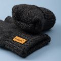 Winter Half-Finger Knitted Gloves for Men: Warm, Stretchy, Thick – Fits Office, Bicycle, Driving & Student Writing. 