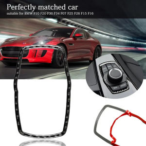 Car Carbon Fiber Covers For BMW Media Button Stickers Knob Cover For F10 F20 F30 F34 F07 F25 F26 F15 F16 Car Interior Stickers Accessories