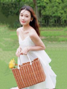 ตะกร้าสานแบบหิ้วตะกร้าอาบน้ำตะกร้าอาบน้ำตะกร้าใส่ผักและผลไม้สำหรับสัตว์เลี้ยงตะกร้าปิกนิก