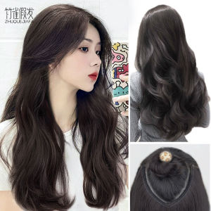 Invisible One Piece Womens Long Hair Extensions Large Curl Wig Transparent Half Head Cover Fashionable Hair Extension Pieces