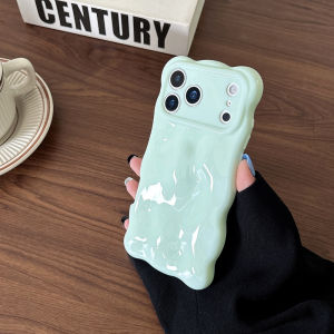 Glossy 3D Bubble Curly Edge Texture Phone Case For iPhone 17 Pro Max 16 15 14 13 Pro Max 12 11 Soft Silicone Shockproof Cover