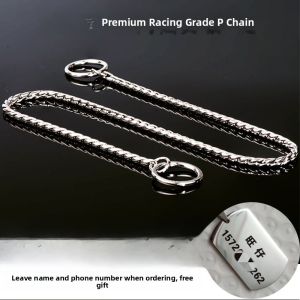 Titanium Steel Dog Leash Training Collar Explosion Proof P-Chain Snake Chain All Sizes Golden Retriever Competition Grade