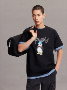 Jack Jones | Cute Panda Cartoon Short Sleeve T-Shirt Cotton