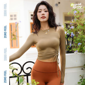 Biodopaamine Yoga Wear Nylon Outdoor Sports Tight Long Sleeve Yoga Top Womens Breathable Quick Dry Super Elastic Fitness Clothing