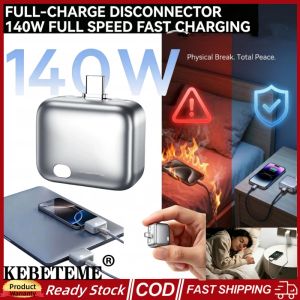 KEBETEME Universal Auto Disconnect Charger Adapter Type-C 140W Fast Charging Separator with Overcharge Protection & Full Charge Auto Cut Ideal for Night Charging Safety