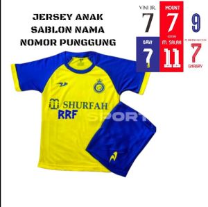 GRATIS SABLON NAMA NOMOR PUNGGUNG Jersey Futsal anak Kaos Bola Anak Stelan baju Olahraga anak anak seragam Sepakbola Jersey Castom nama nomor punggung U 5 SAMPAI 15 TAHUN