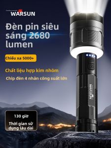 WARSUN | Đèn Pin Sạc Mạnh Có Thể Giữ Tay Tầm Chiếu Xa