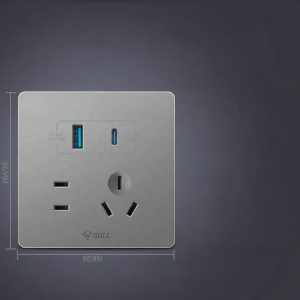 Bull | G12 Starry Gray Home Wall Mounted Switch Socket Panel 1-Gang 5-Outlet