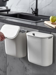 Large Size Wall-Mounted Trash Can Rectangular Kitchen Garbage Can with Lid for Living Room Bathroom Toilet Paper Storage Bin