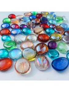 Colorful Stone and Transparent Glass Beads Aquarium Decor